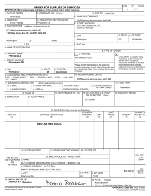 US Federal Order for Supplies or Services