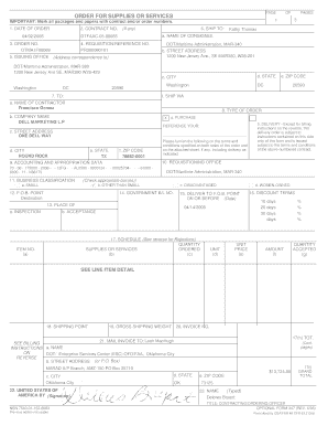 US Federal Order for Supplies or Services