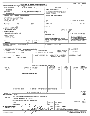 US Federal Purchase Order Form