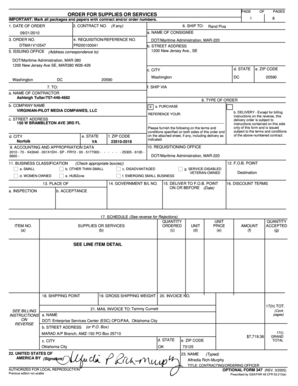 US Federal Order for Supplies or Services