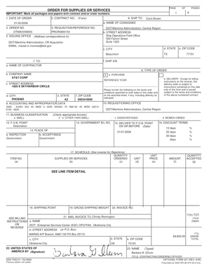 US Federal Order for Supplies or Services