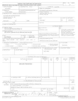US Federal Order for Supplies or Services