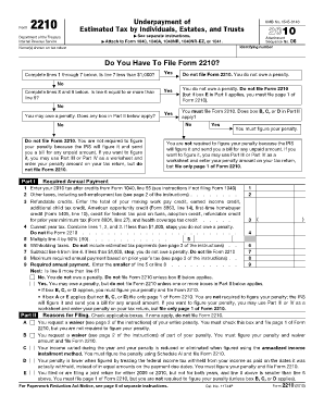 IRS Form 2210 2010