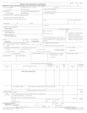 US Federal Order for Supplies or Services