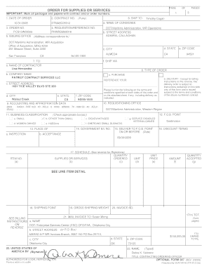 US Federal Order for Supplies or Services