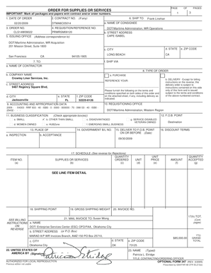 US Federal Order for Supplies or Services