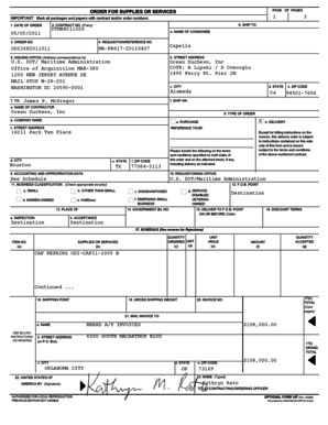 US Federal Purchase Order Form