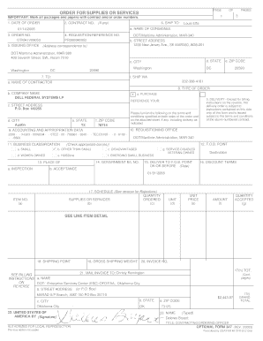 US Federal Order for Supplies or Services