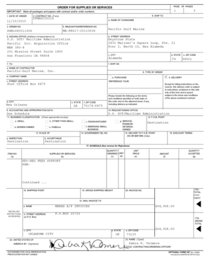US Federal Purchase Order Form