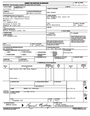 US Federal Purchase Order Form