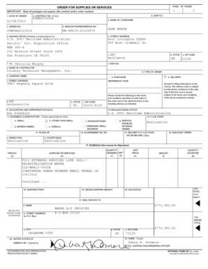 US Federal Purchase Order Template
