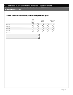 OD Services Evaluation Form Template - Specific Event