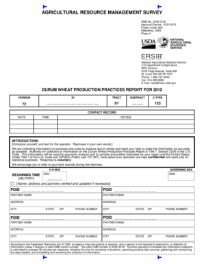 Durum Wheat Production Practices Report
