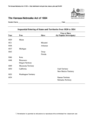 Kansas nebraska act essay