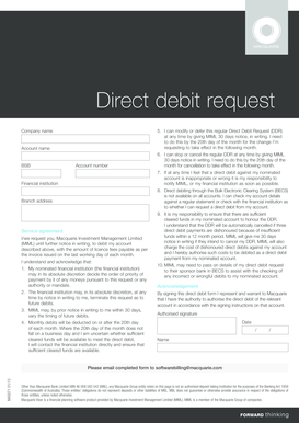 Direct Debit Request form - Macquarie Bank - macquarie com