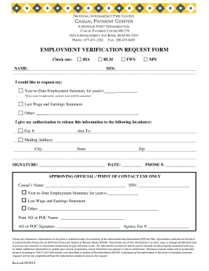 Employment Verification Request Form