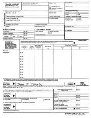 US Federal Travel Voucher Form