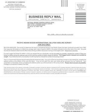 Pacific-Indian Ocean Billfish Angling Survey