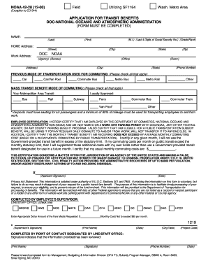 NOAA Transit Benefits Application