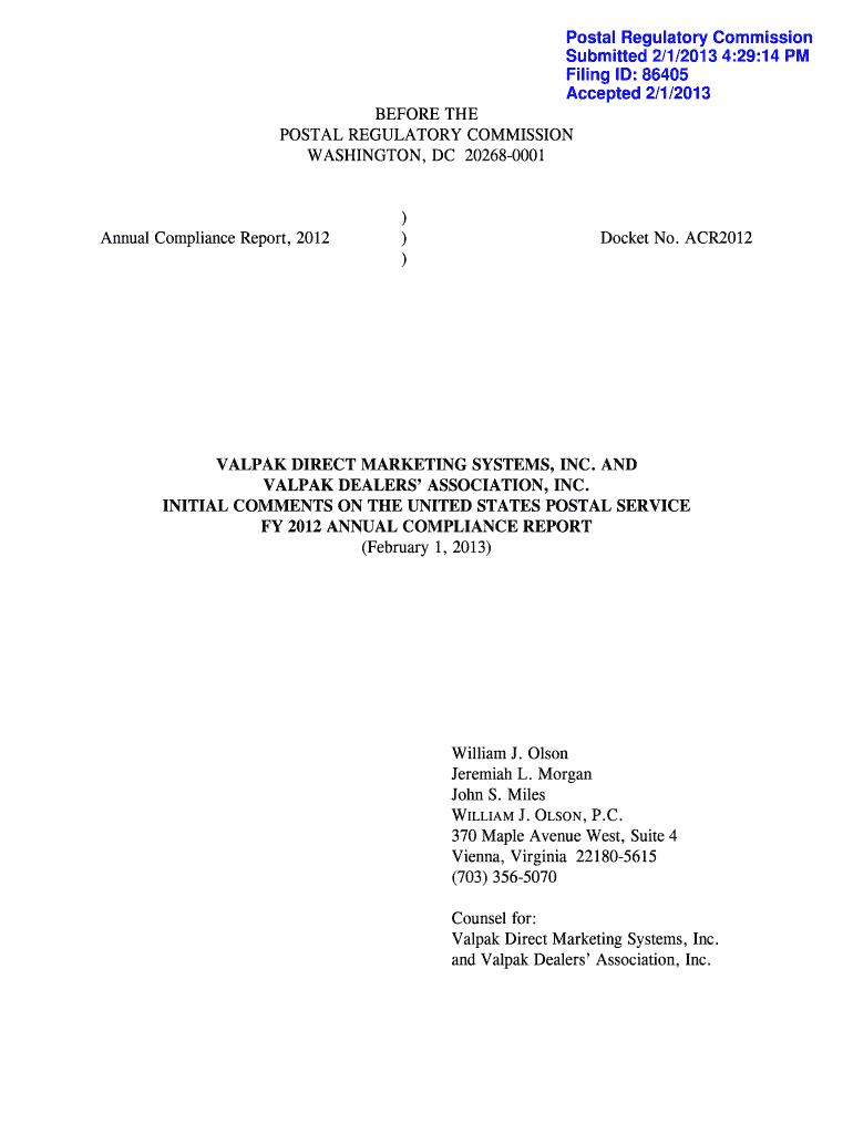 VP Complete Initial Comments Preview on Page 1