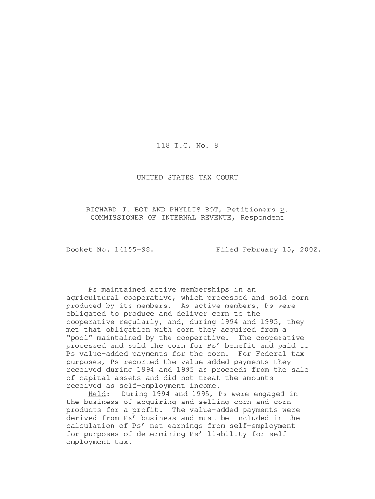 BOT AND PHYLLIS BOT, Petitioners v Preview on Page 1