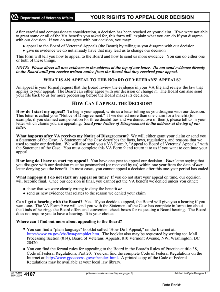 2009 Form VA 4107 Fill Online, Printable, Fillable, Blank pdfFiller