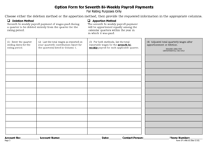 Seventh Bi-Weekly Payroll Payment Form