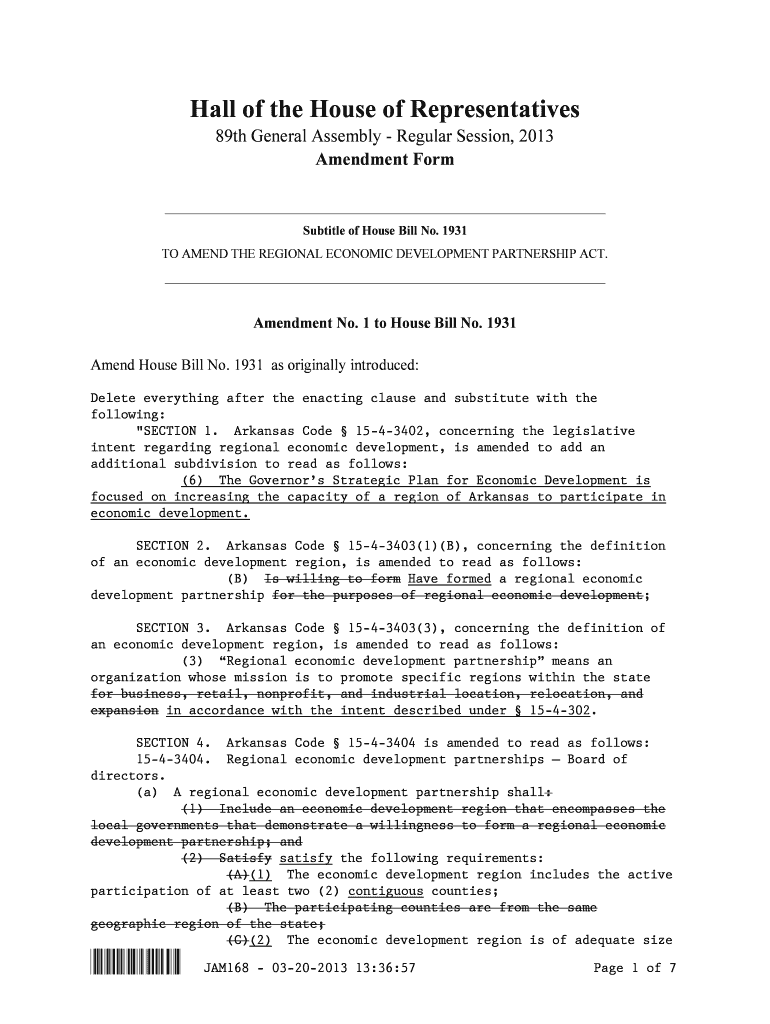 Amends House Bill No 1931 Amends House Bill No 1931 - arkleg state ar Preview on Page 1