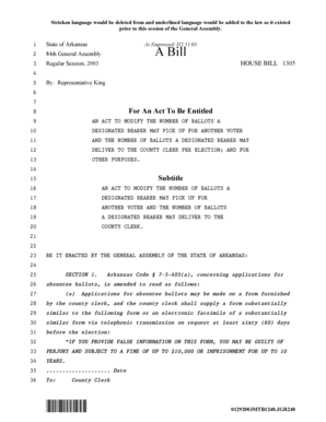 Arkansas Absentee Ballot Application Form