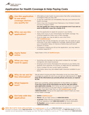 Health Coverage Application Form