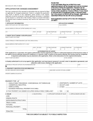 California Application for Changed Assessment