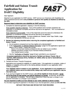 DART Eligibility Application