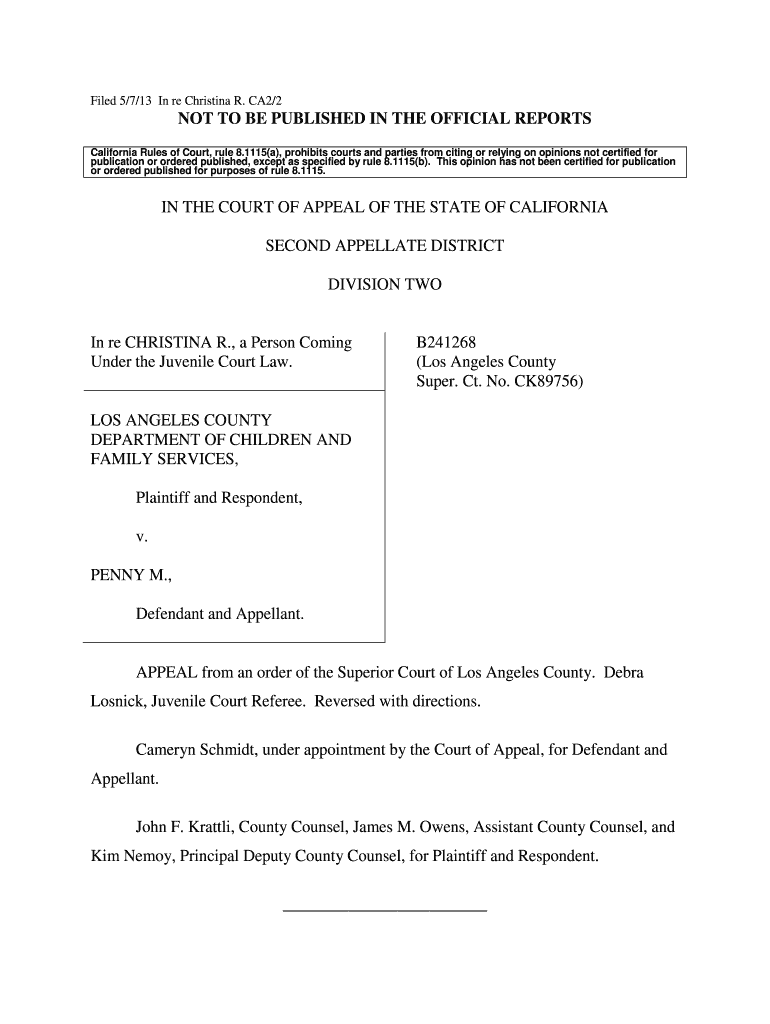 Filed 5713 In re Christina R Preview on Page 1