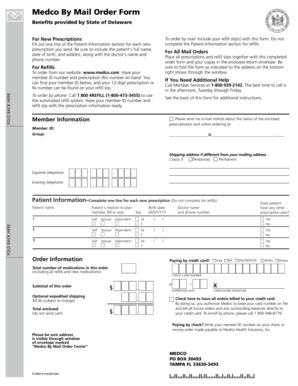 Medco By Mail Order Form