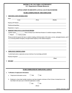 DC Annual Leave Bank Application