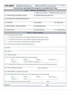 District of Columbia Taxicab and Limousine Registration
