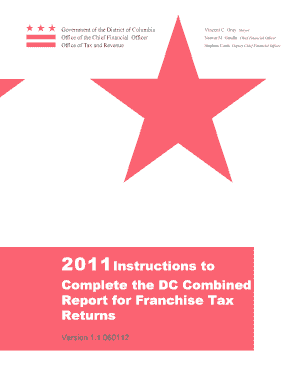 DC Combined Franchise Tax Report Instructions