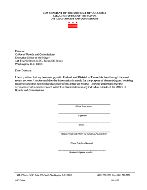 Tax Waiver Form - Office of Human Rights - Washington, District of ... - ohr dc