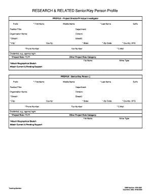Senior/Key Person Profile Form