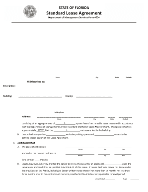 Standard Lease Agreement - Department of Management Services