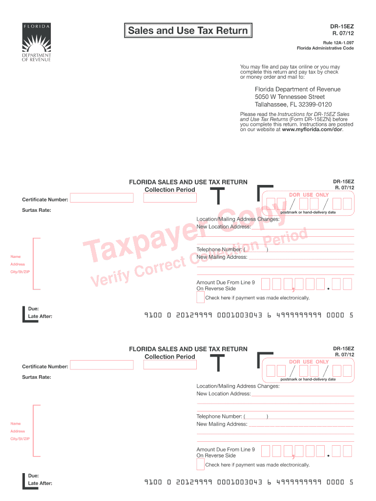 florida dept of revenue 2012 form Preview on Page 1