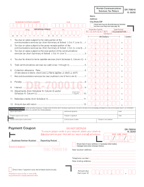 Florida Communications Services Tax Return