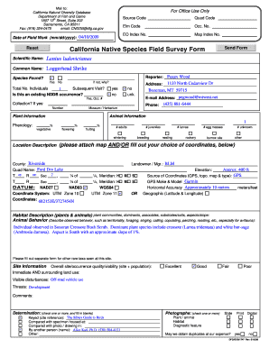 California Native Species Field Survey Form