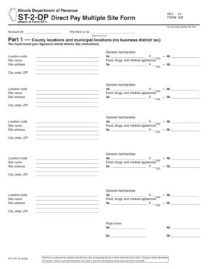 Illinois ST-2-DP Direct Pay Multiple Site Form