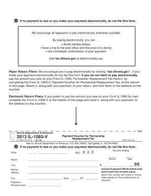 Illinois IL-1065-V Payment Voucher