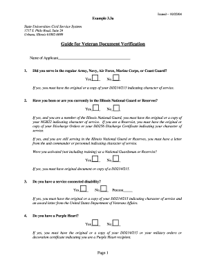 Veteran Document Verification Form