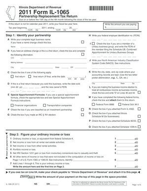 Illinois Partnership Replacement Tax Return