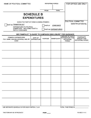 Illinois Political Committee Expenditure Form