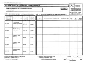Campaign Property Schedule H Form