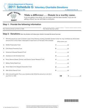 Illinois Schedule G Voluntary Charitable Donations